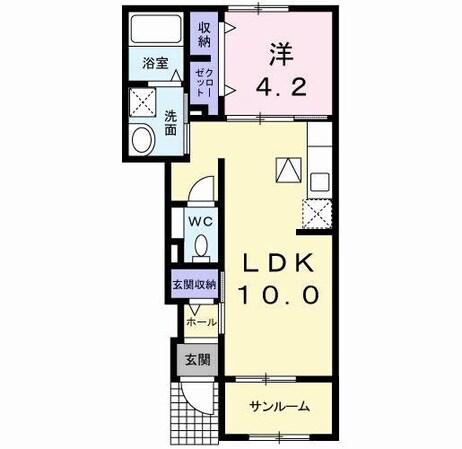 中田駅 徒歩9分 1階の物件間取画像